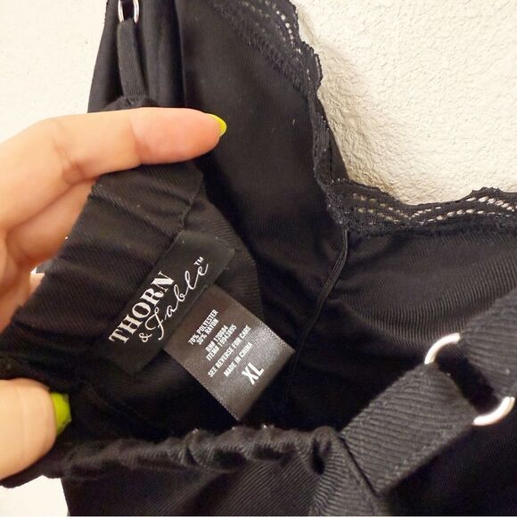 Black Goth Alternative Lace Up Mini Dress XL Halloween Thorn and Fable Hot Topic - Picture 6 of 6